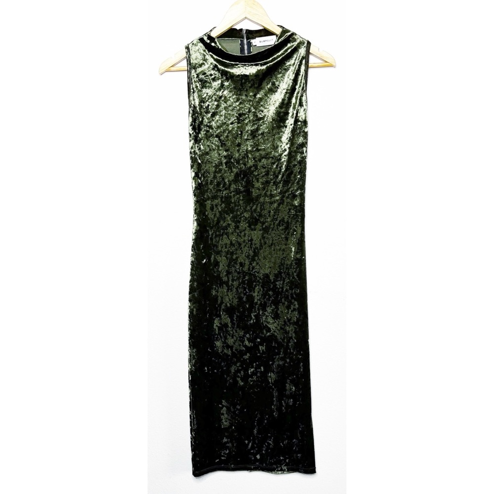 Bumpsuit Green Velvet Strapless Dress Maternity